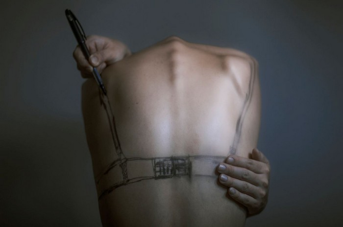 "Yung Cheng Lin intersects human bodies with common objects creating striking and somewhat alarming visual compositions."