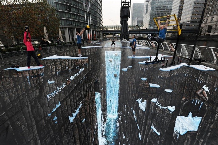 "Julian Beever is known all over the world for his pavement drawings, more especially his 3D illusions that are certainly making people walking on the streets happier."