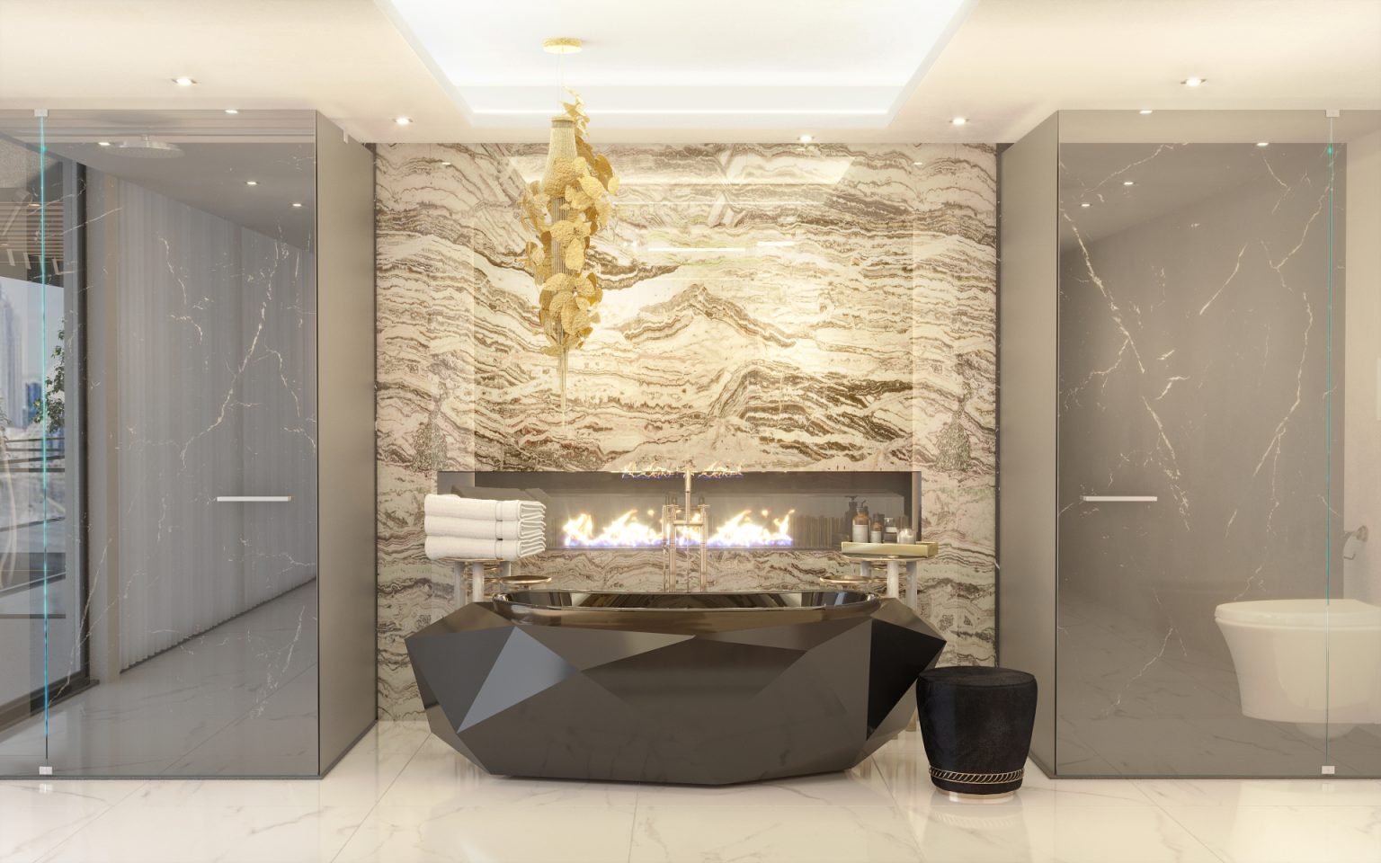 Stunning Opulent Penthouse Bathroom Fixtures With A Touch Of Elegance image